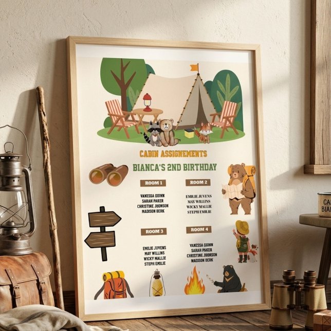 Camping Birthday Cabin Assignement SIgn (Creator Uploaded)