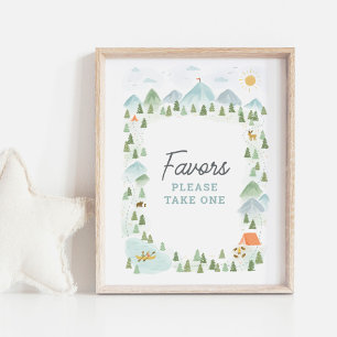Camping Birthday Favours Sign