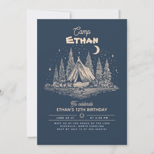 Camping Birthday Invitation (Front)