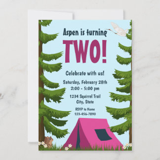 Camping Birthday Invitation