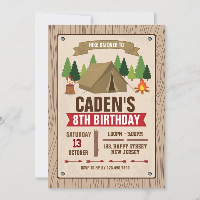 Camping Birthday Invitation (Front)