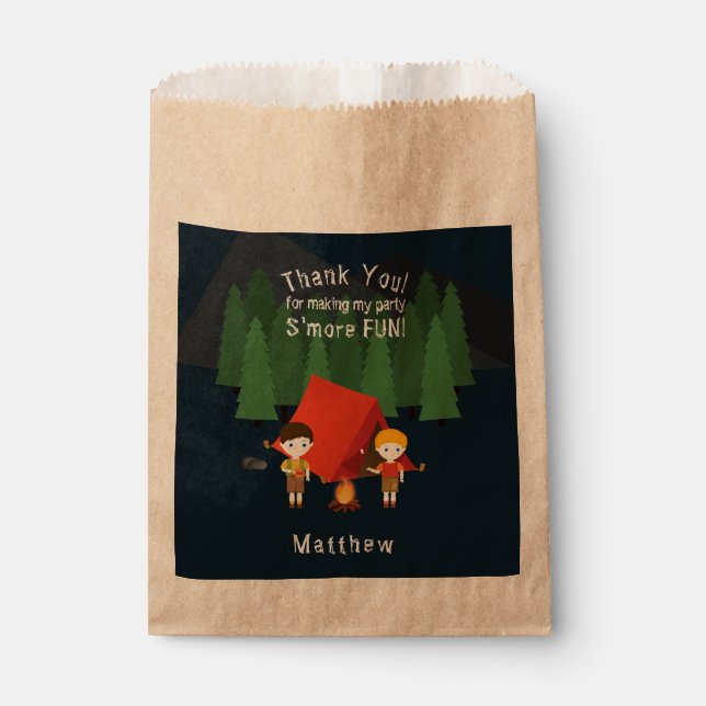 Camping Birthday Party Favour Bags (Front)