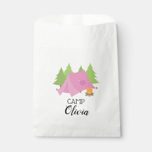 Camping birthday party favour bags Glamping
