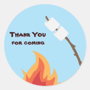 Camping Birthday Party Favour Sticker