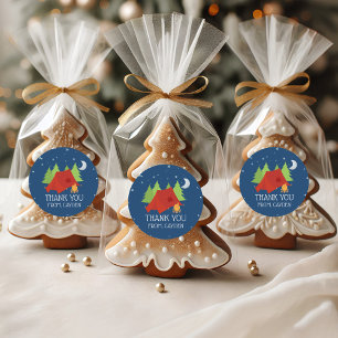 Camping Birthday party favour stickers
