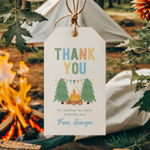 Camping Birthday Party Favour Tag