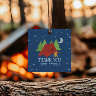 Camping Birthday party Favour Tags