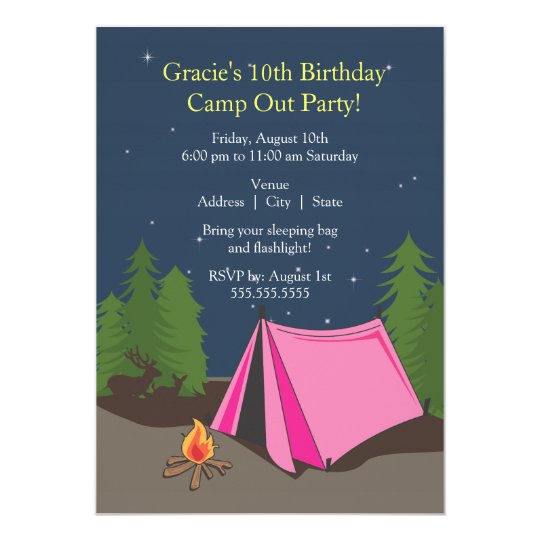 Camping Birthday Party | Girl Card