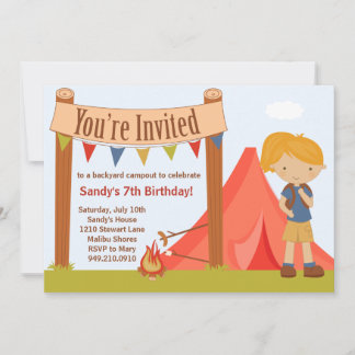 Camping Birthday Party Invitation