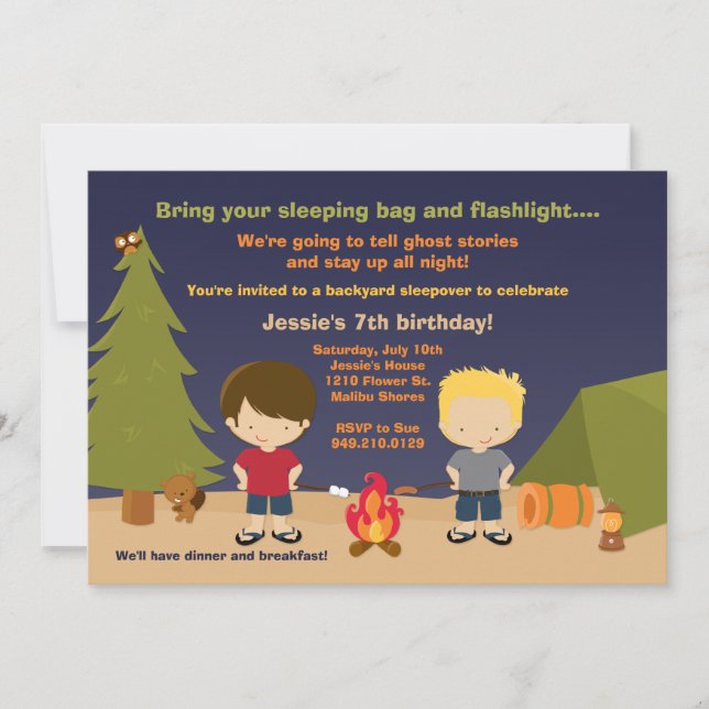 Camping Birthday Party Invitation (Front)