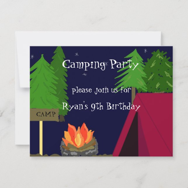 Camping Birthday Party Invitation (Front)