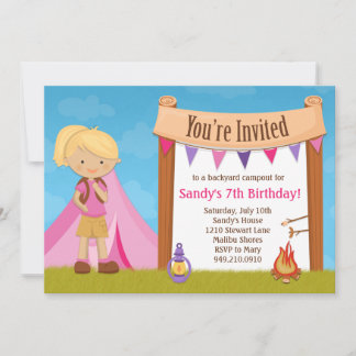 Camping Birthday Party Invitation