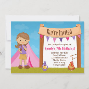 Camping Birthday Party Invitation