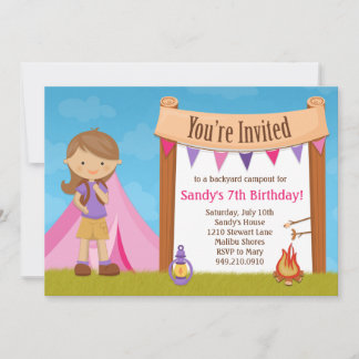 Camping Birthday Party Invitation