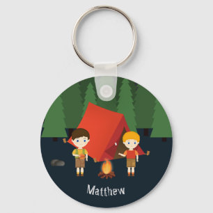 Camping Birthday Party Key Ring