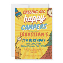Camping Birthday Party modern kids  Invitation