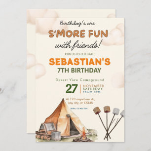 Camping Birthday Party modern kids Invitation