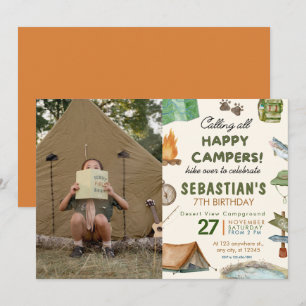 Camping Birthday Party modern kids  Invitation