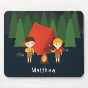 Camping Birthday Party Mouse Mat