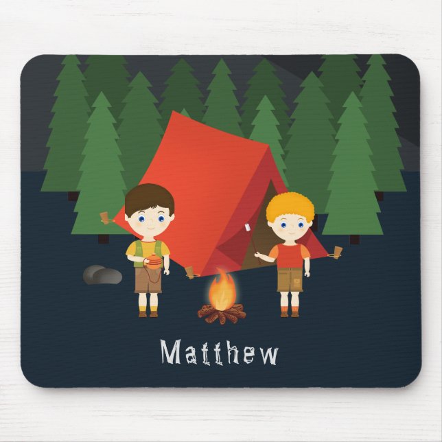 Camping Birthday Party Mouse Mat (Front)