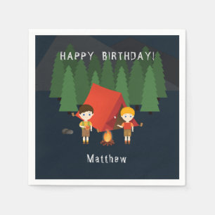 Camping Birthday Party Napkin