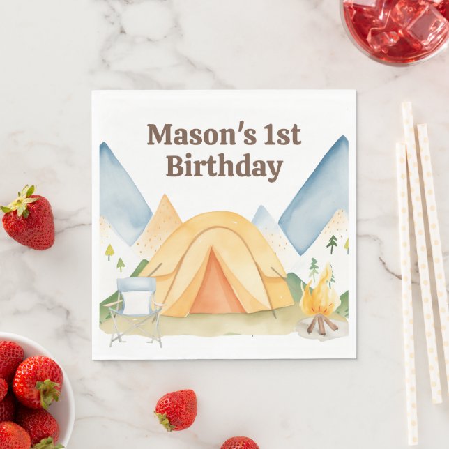 Camping Birthday Party Napkin (Insitu)