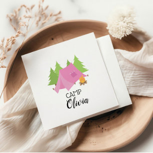 Camping birthday party napkins Glamping