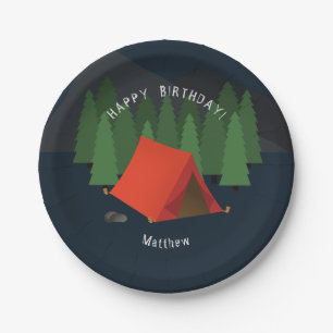 Camping Birthday Party Paper Plate