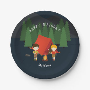 Camping Birthday Party Paper Plate