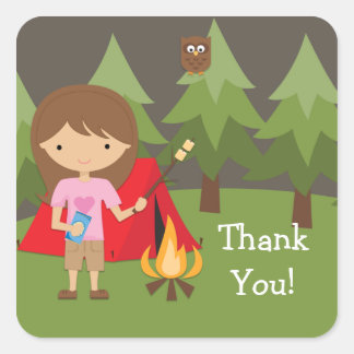 Camping Birthday Party Sticker