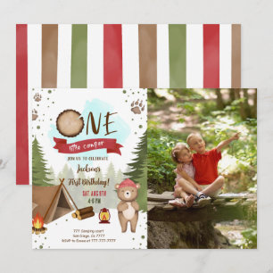 Camping Birthday Photo Invitation