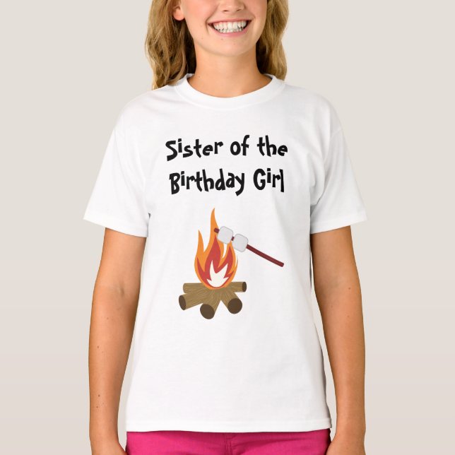 Camping Birthday Sister T-Shirt (Front)