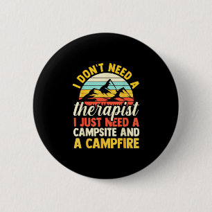 Camping bonfire camp life forest camper 6 cm round badge