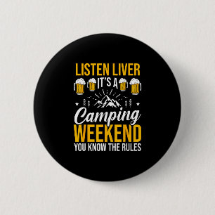 Camping bonfire camp life forest camper 6 cm round badge