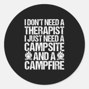 Camping bonfire camp life forest camper  classic round sticker