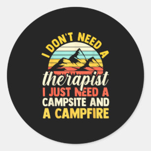 Camping bonfire camp life forest camper classic round sticker