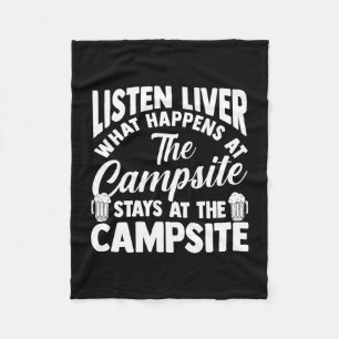 Camping bonfire camp life forest camper fleece blanket