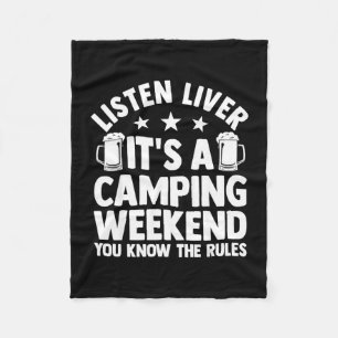 Camping bonfire camp life forest camper fleece blanket