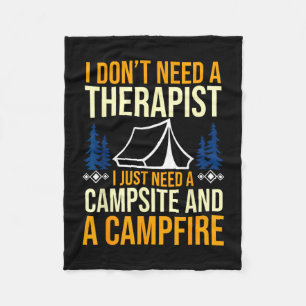 Camping bonfire camp life forest camper fleece blanket