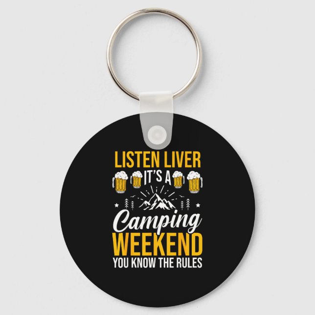 Camping bonfire camp life forest camper  key ring (Front)