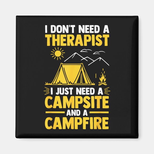 Camping bonfire camp life forest camper  magnet (Front)