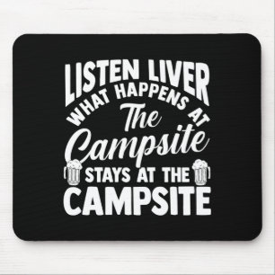 Camping bonfire camp life forest camper mouse mat