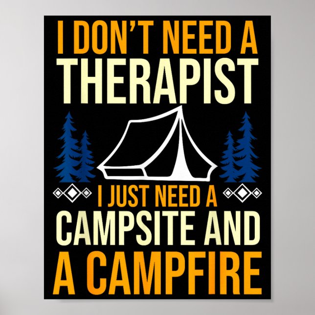 Camping bonfire camp life forest camper  poster (Front)