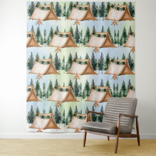 Camping Bonfire Campfire S'mores Outdoor Birthday Tapestry