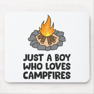 Camping Bonfire Just A Boy Who Loves Campfires Mouse Mat