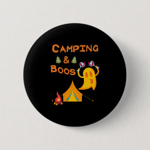 Camping & Boos Ghosts Wine Camping Halloween 6 Cm Round Badge