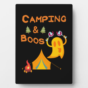 Camping & Boos Ghosts Wine Camping Halloween Plaque