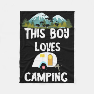 Camping Boy Camp Camper Camping Adventures Camping Fleece Blanket
