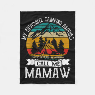 Camping Buddies Call Me Camping Mamaw Camper Fleece Blanket