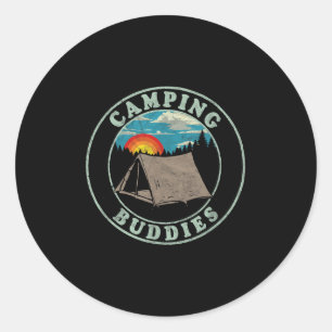 Camping Buddies! Funny Retro Shirt For Camper Frie Classic Round Sticker